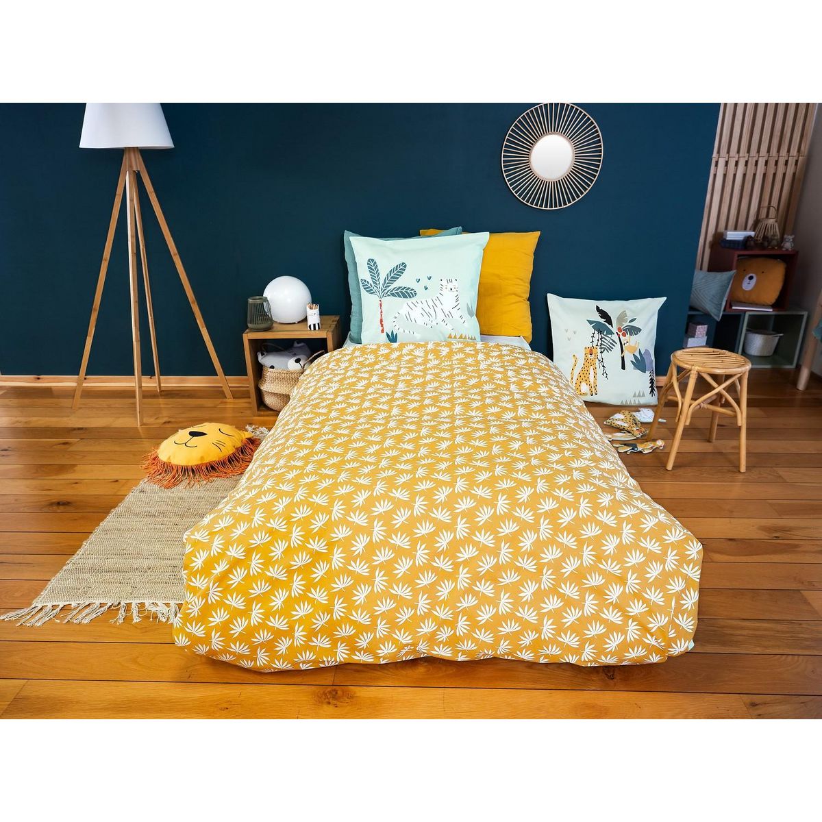 Home collection Parure de couette 2pcs 140x200cm better coton bci made in green jugle mania