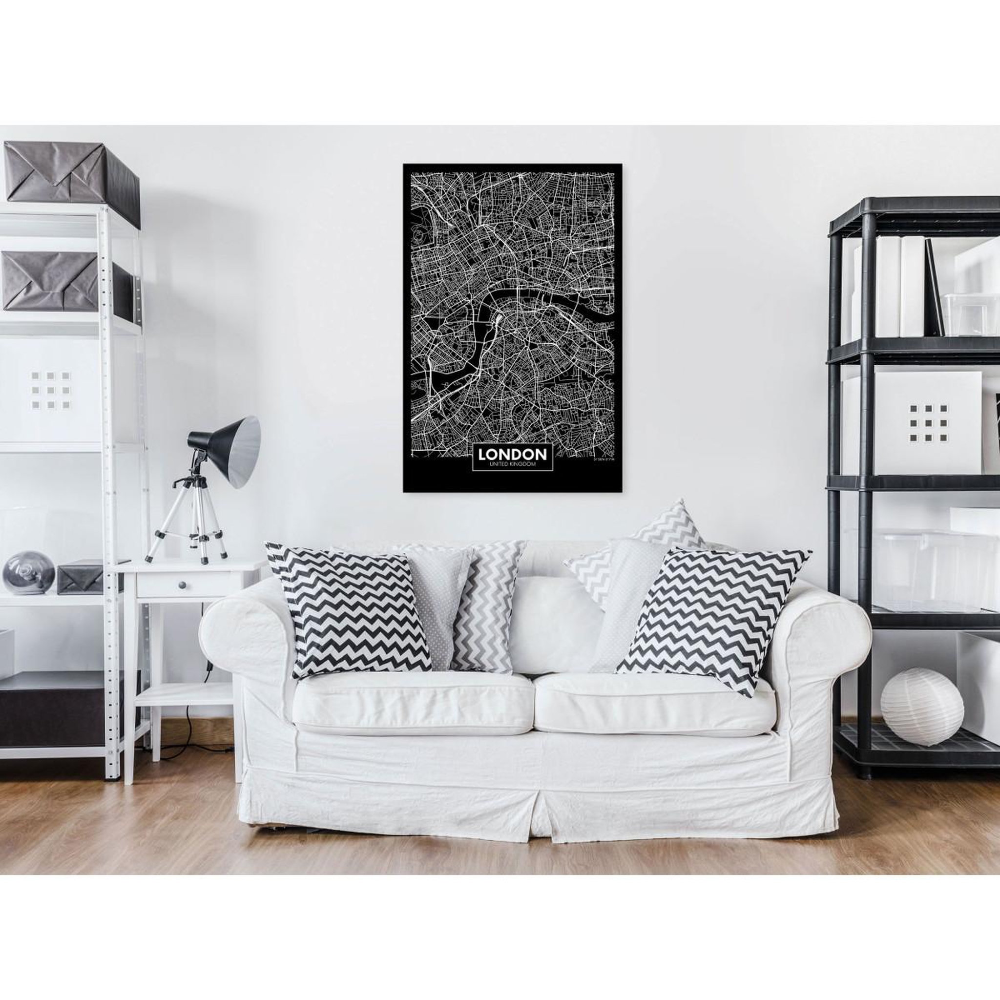 Voir la diapositive 2 : Paris Prix Tableau imprimé  dark map of london