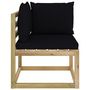 Voir la diapositive 3 : VIDAXL Canape d'angle de jardin avec coussins Bois impregne de vert