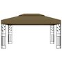 Voir la diapositive 4 : VIDAXL Tonnelle avec double toit et lumieres LED 3x4 m Taupe