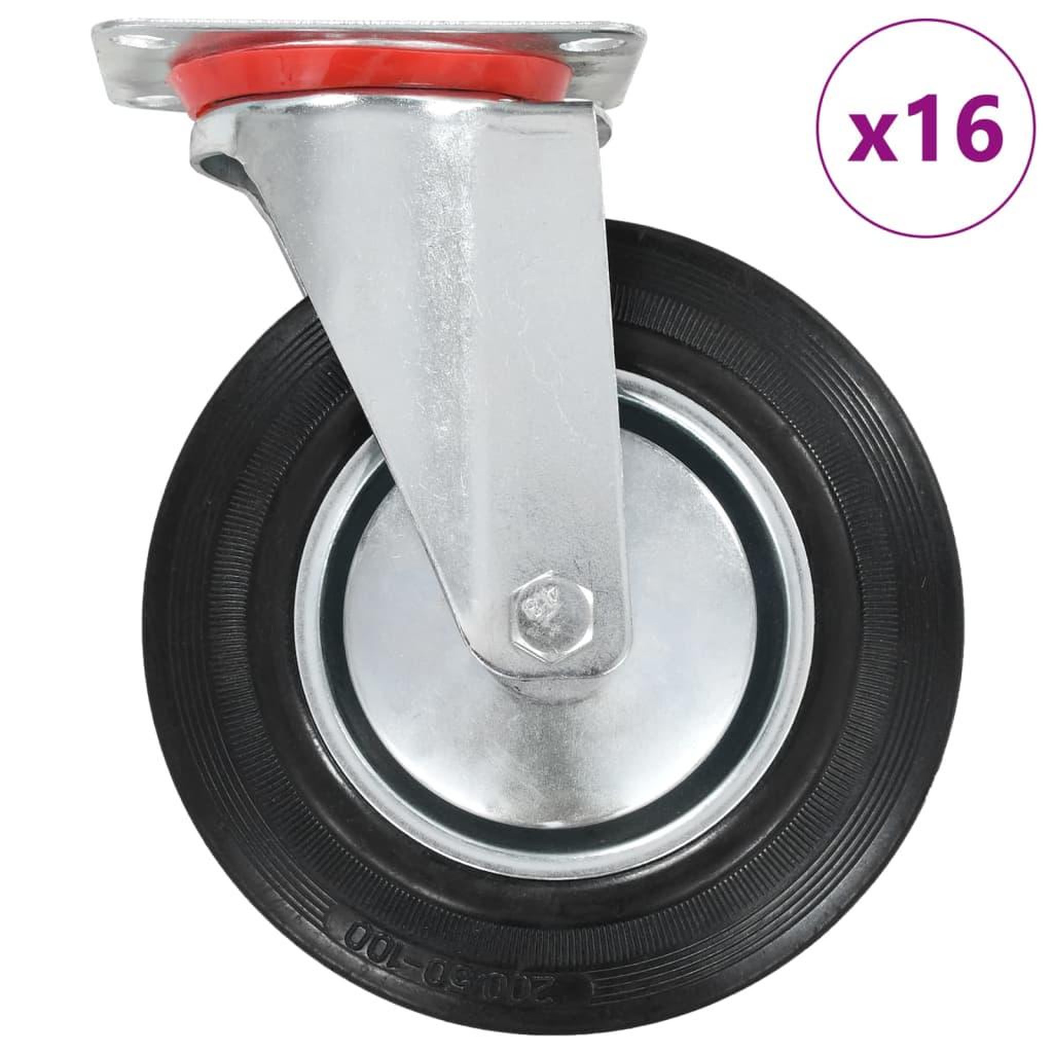 VIDAXL 16 pcs Roulettes pivotantes 200 mm