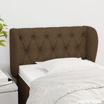 VIDAXL Tete de lit avec oreilles Marron Fonce 83x23x78/88 cm Tissu