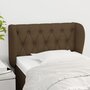 Voir la diapositive 1 : VIDAXL Tete de lit avec oreilles Marron Fonce 83x23x78/88 cm Tissu