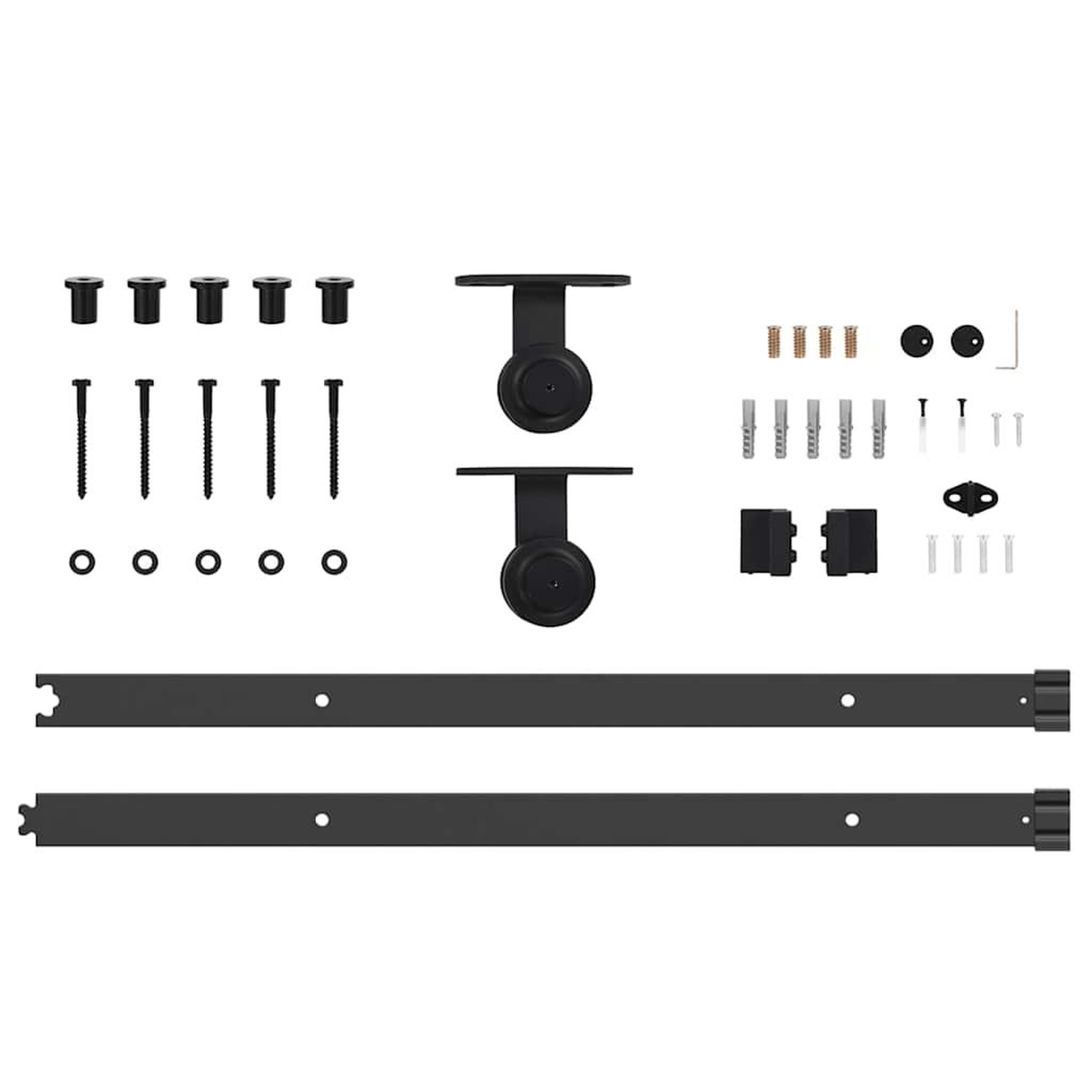 Voir la diapositive 5 : VIDAXL Kit de quincaillerie de porte coulissante 152,5 cm acier noir
