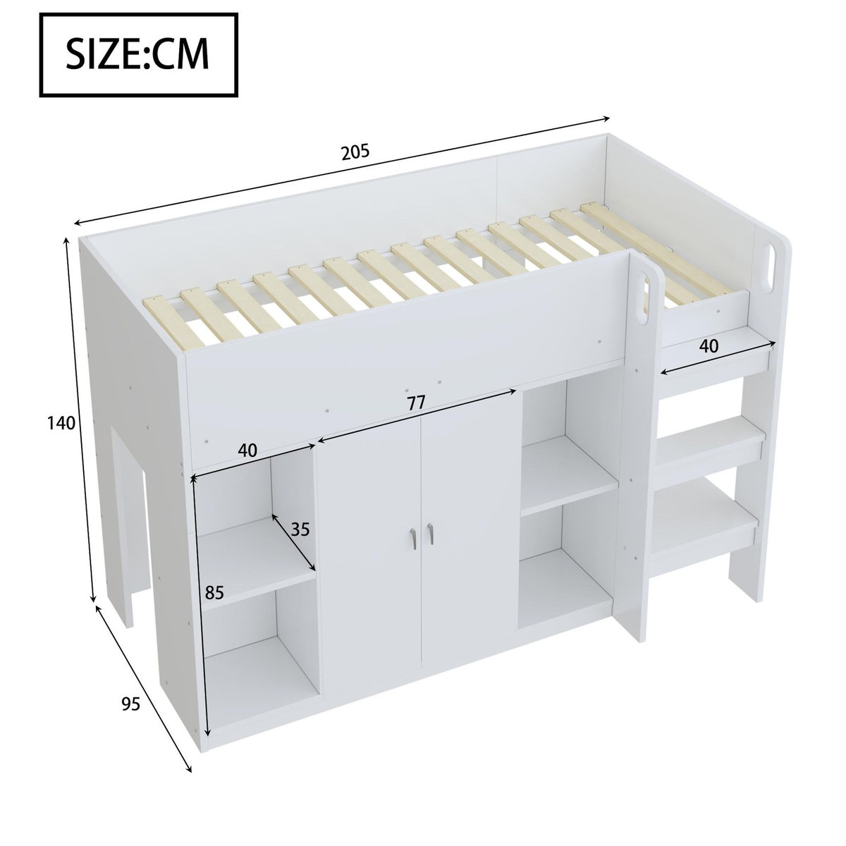 MERAX Lit mezzanine enfant