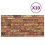 Voir la diapositive 3 : VIDAXL Panneaux muraux 3D au design de brique marron 10 pcs EPS