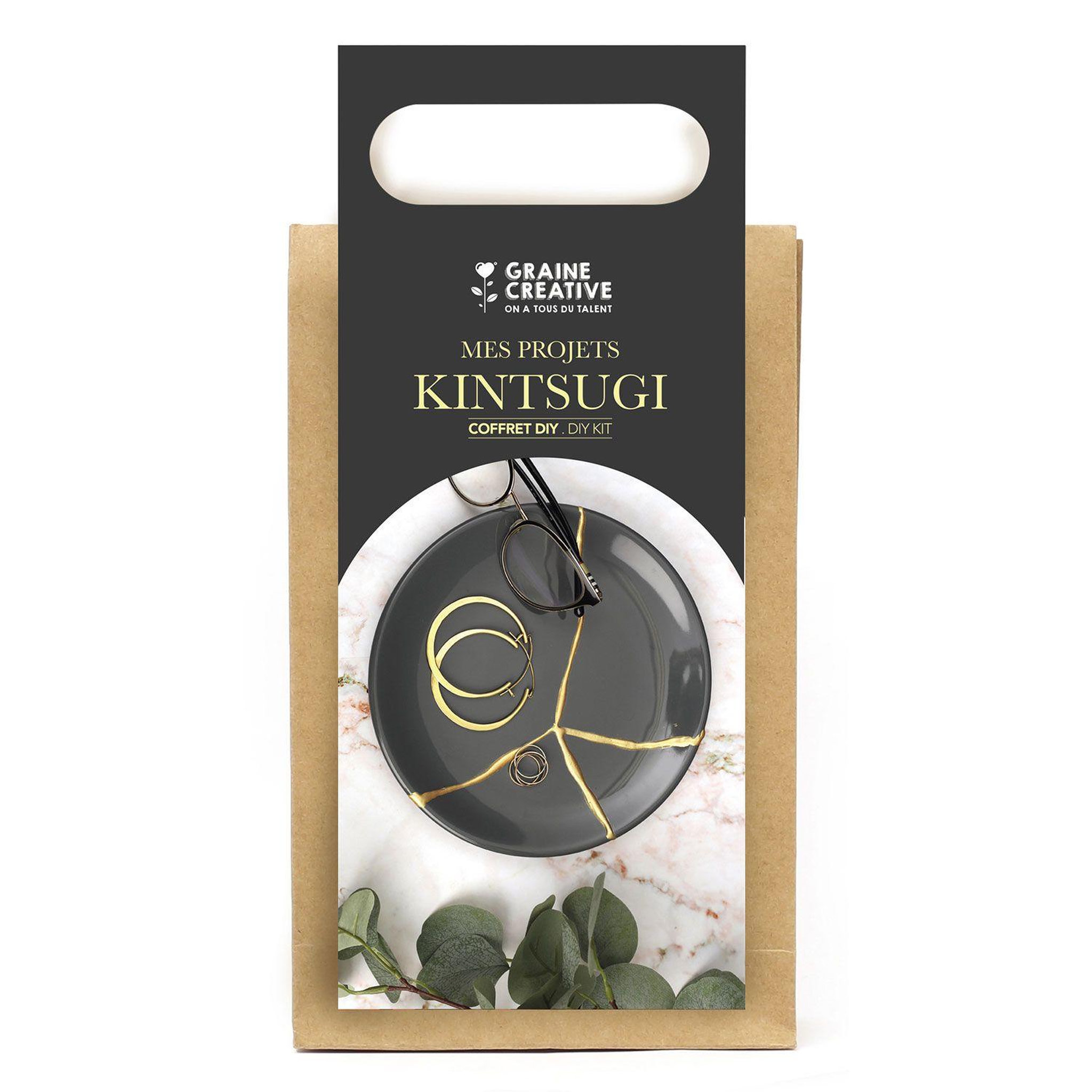 Voir la diapositive 1 : Graine créative Coffret diy réparation kintsugi doré