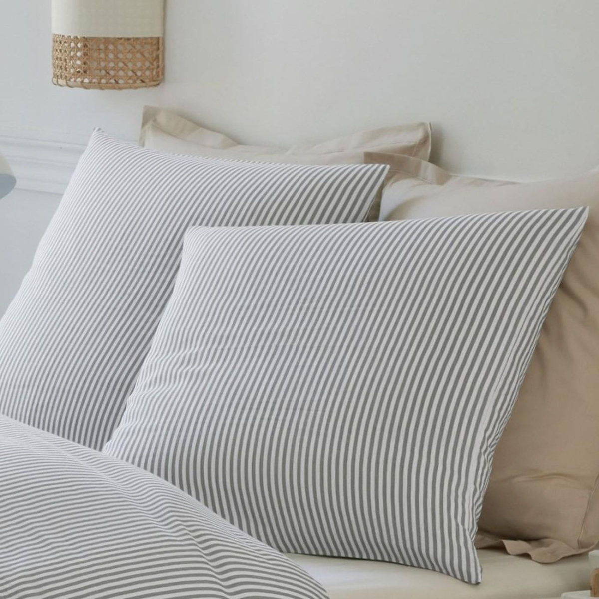 ATELIER DU COTON Housse de couette 240x220cm + 2 taies d'oreiller imprimées 100% gaze de coton