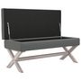Voir la diapositive 4 : VIDAXL Tabouret de rangement Gris fonce 110x45x49 cm Tissu