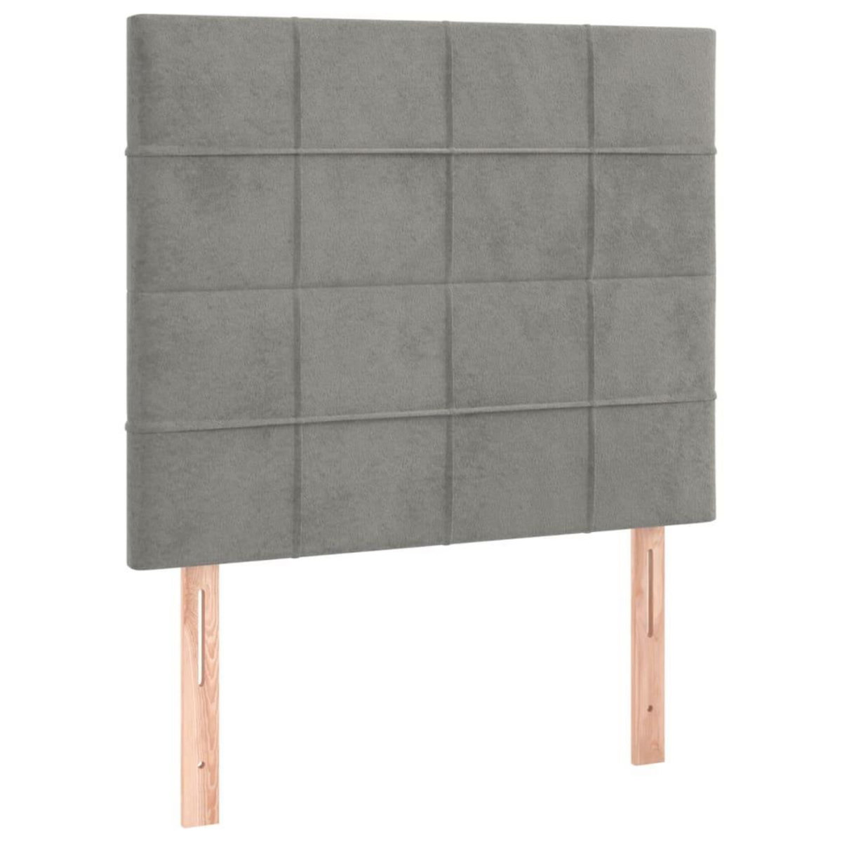 VIDAXL Tetes de lit 2 pcs Gris clair 90x5x78/88 cm Velours