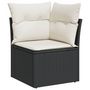 Voir la diapositive 4 : VIDAXL Salon de jardin 7 pcs avec coussins noir resine tressee