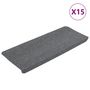 Voir la diapositive 2 : VIDAXL Tapis d'escalier autocollants 15 pcs 65x24,5x3,5 cm Gris