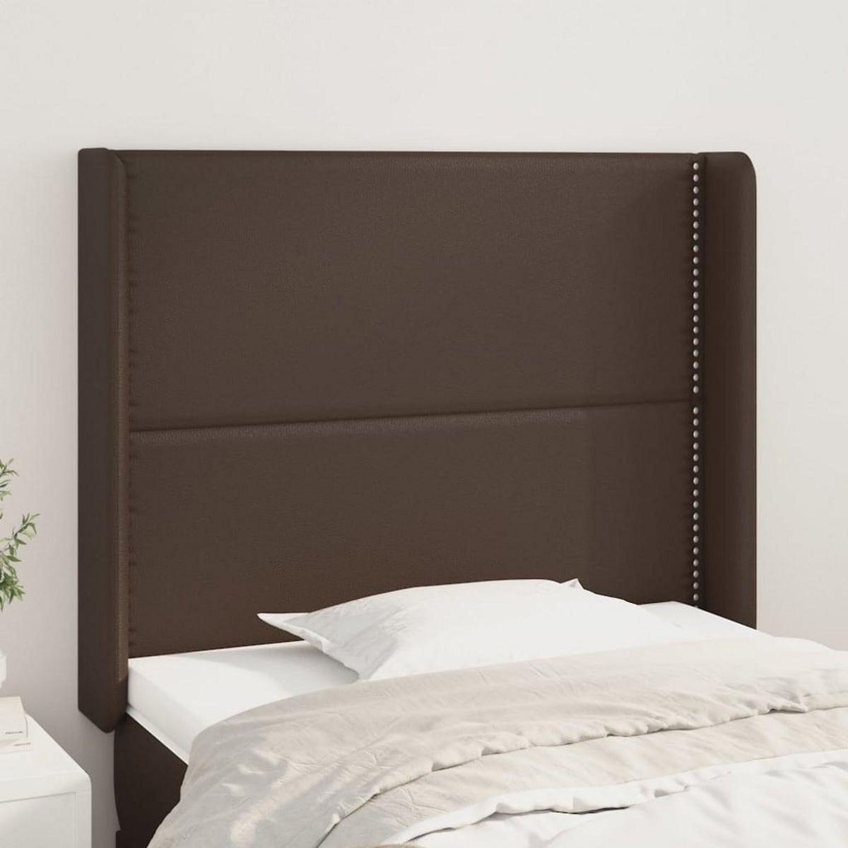 VIDAXL Tete de lit avec oreilles Marron 93x16x118/128 cm Similicuir