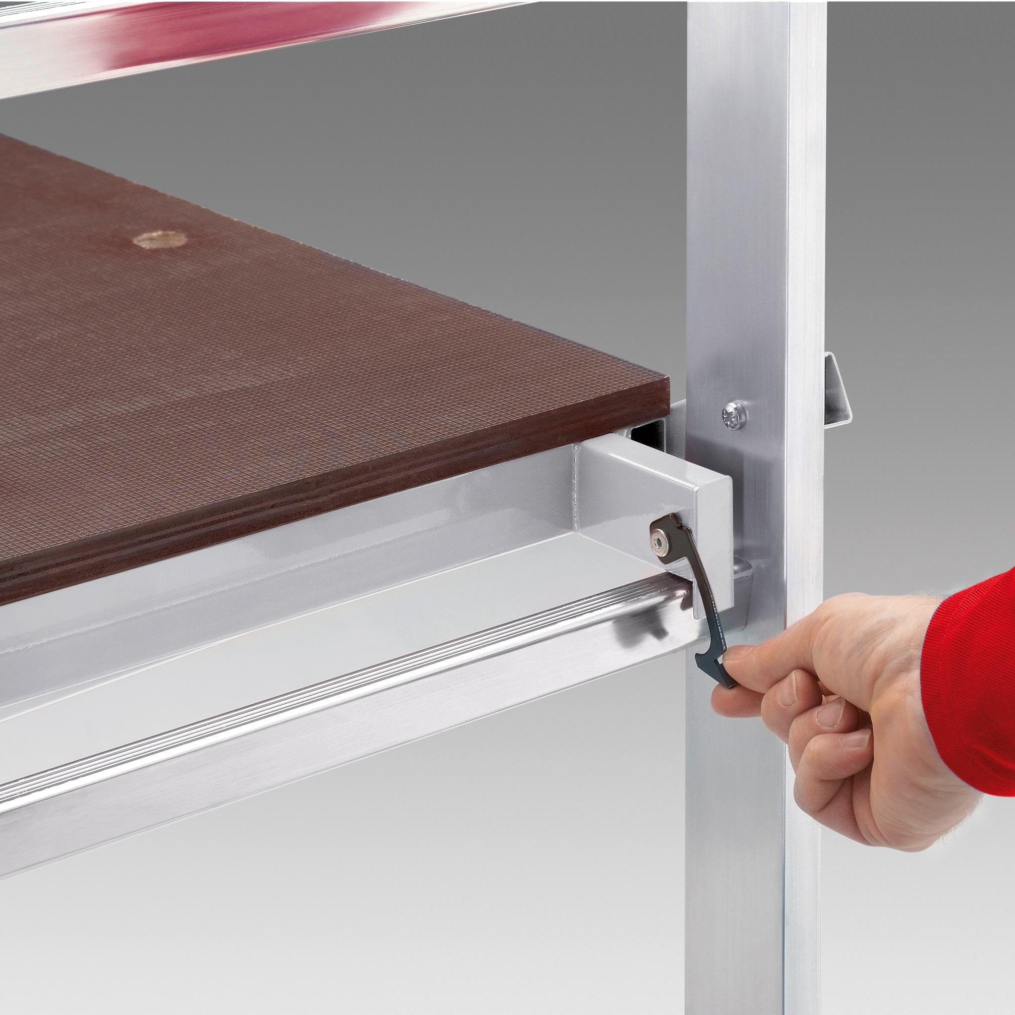 Voir la diapositive 4 : HAILO Echafaudage roulant d'escalier 4m en aluminium - HOBBYSTEP H4