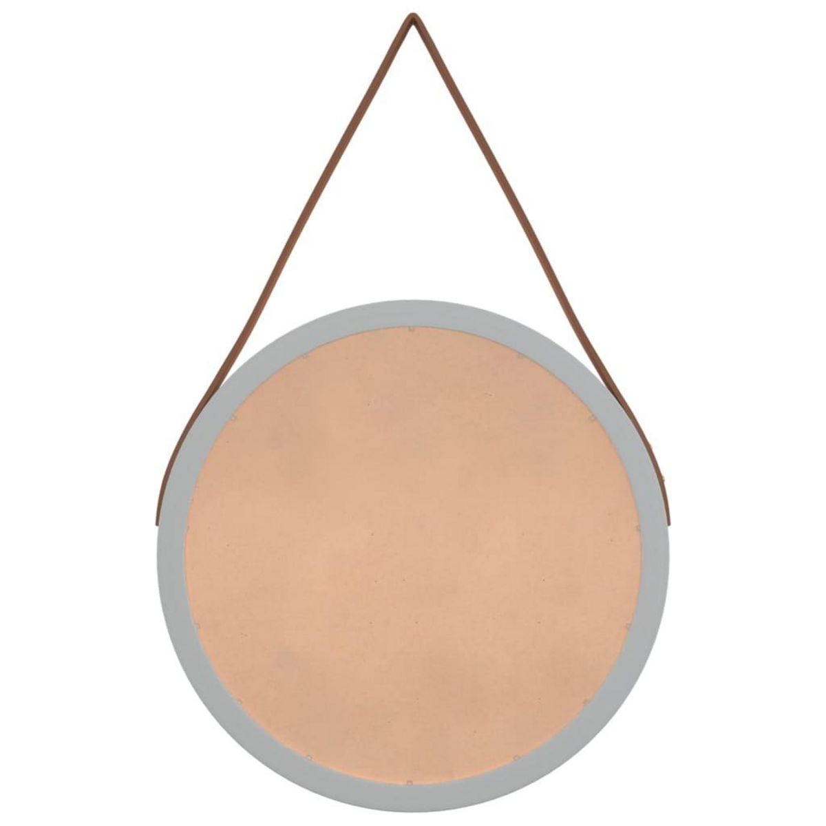 VIDAXL Miroir mural avec sangle Argente Ø 35 cm