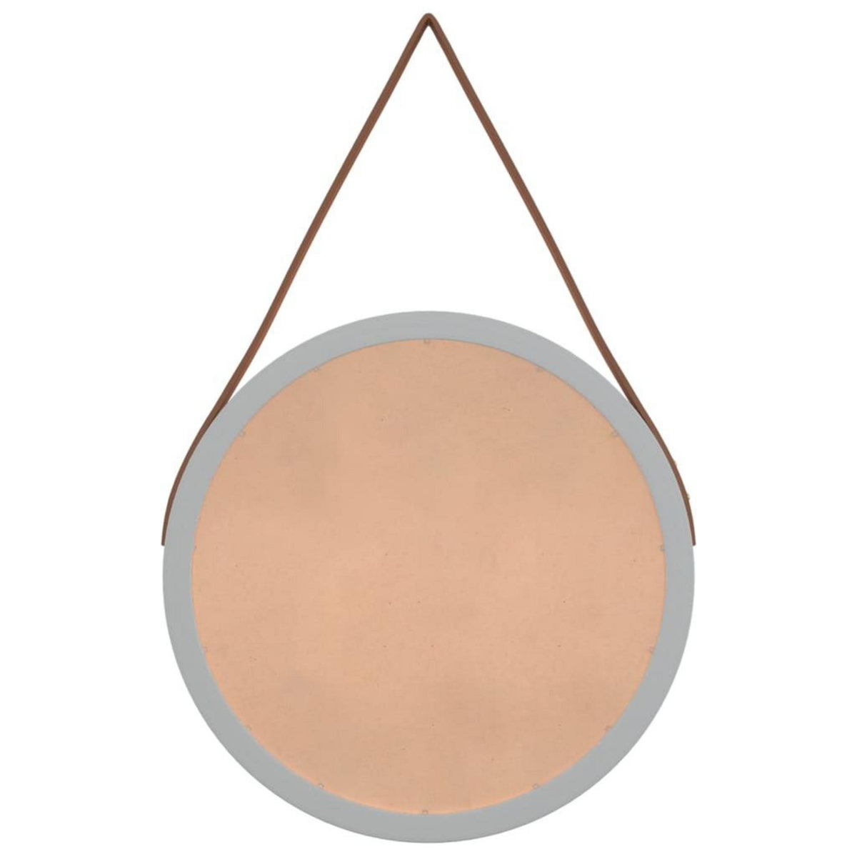 VIDAXL Miroir mural avec sangle Argente Ø 35 cm