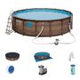 Voir la diapositive 2 : BESTWAY Piscine ronde vista 4,88 x 1,22 m -imitation tressée avec hublot
