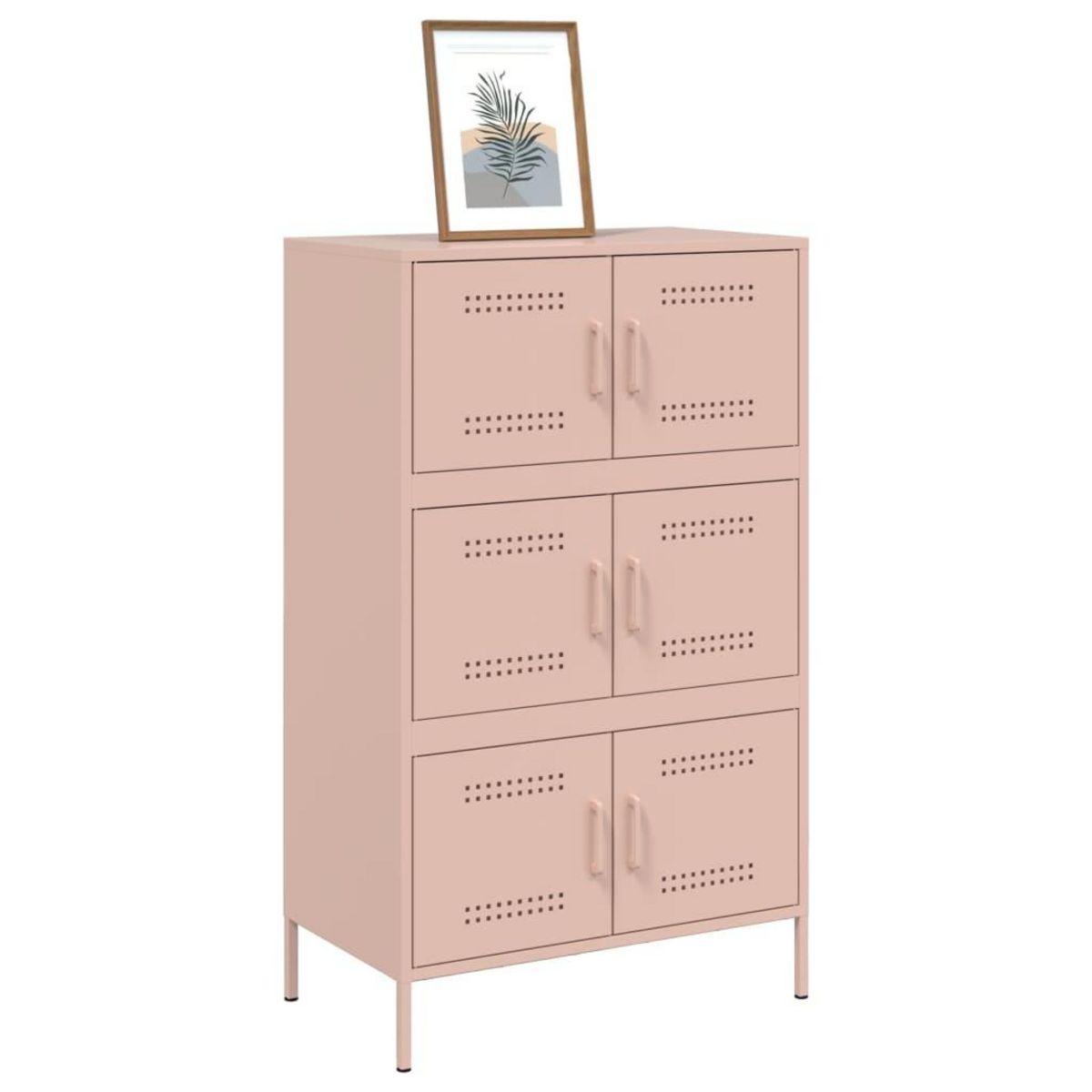 VIDAXL Buffet haut rose 68x39x113 cm acier