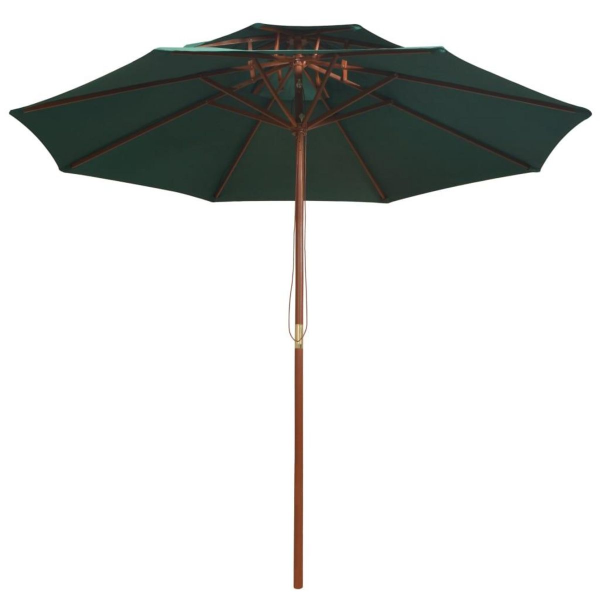VIDAXL Parasol a deux etages avec poteau en bois 270 x 270 cm vert