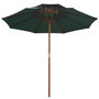 Voir la diapositive 2 : VIDAXL Parasol a deux etages avec poteau en bois 270 x 270 cm vert