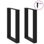 Voir la diapositive 3 : VIDAXL Pieds de table a manger forme de U 2 pcs noir 50x(72-73) cm