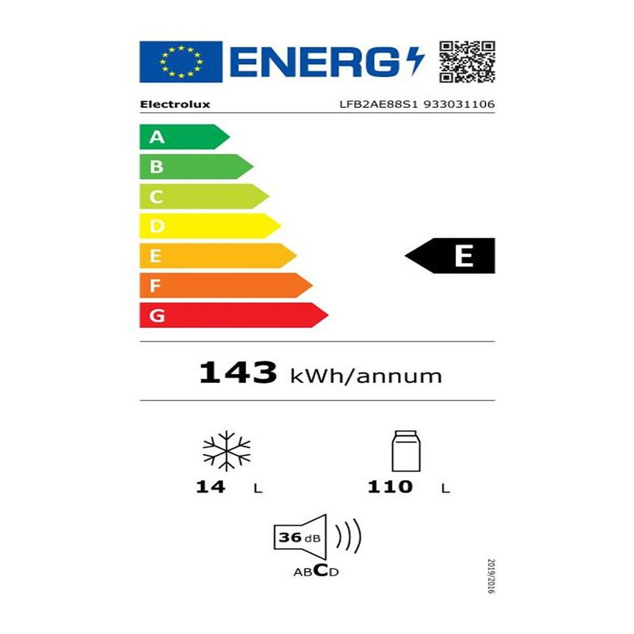 Voir la diapositive 6 : ELECTROLUX Réfrigérateur intégrable à glissières 124l - LFB2AE88S1