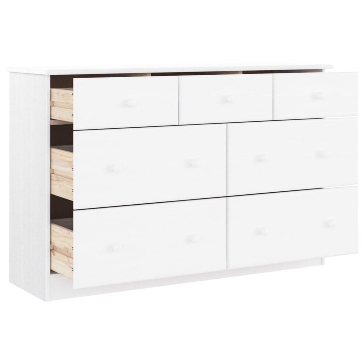 VIDAXL Commode ALTA blanc 112x35x73 cm bois massif de pin