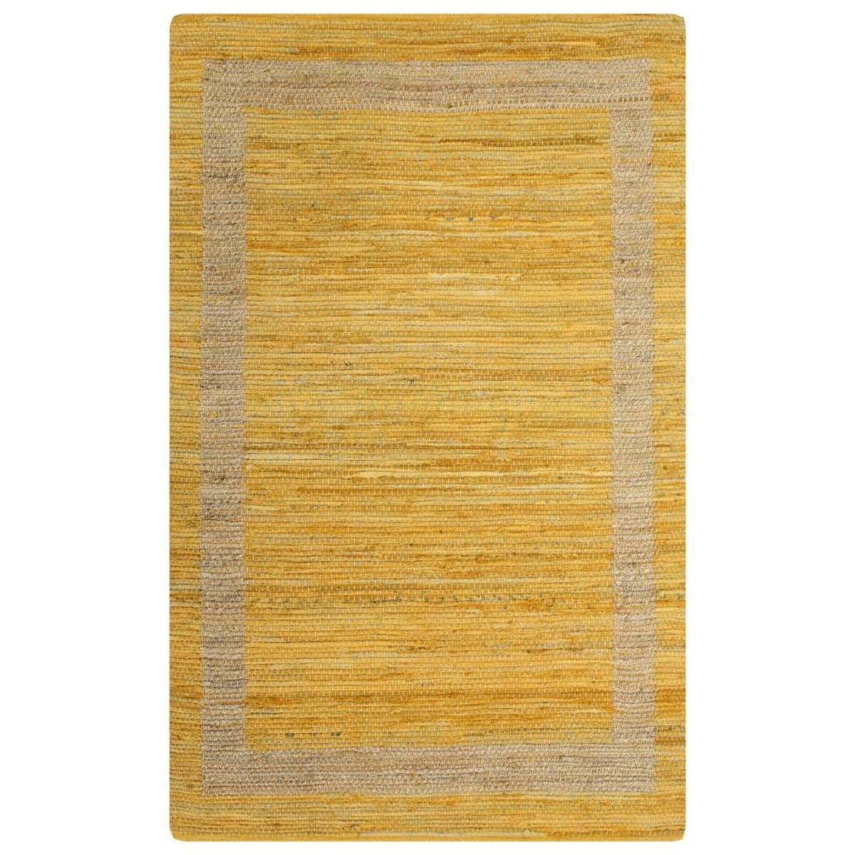 VIDAXL Tapis fait a la main jute jaune 160x230 cm
