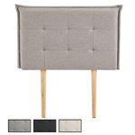 IDIMEX Tête de lit JALEYA 90 capitonnée sur pieds, en tissu. Coloris disponibles : Noir