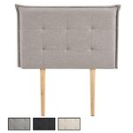 IDIMEX Tête de lit JALEYA 90 capitonnée sur pieds, en tissu. Coloris disponibles : Noir