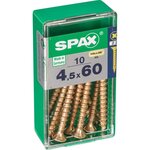 CENTRALE BRICO Lot de 10 vis acier tête fraisée SPAX, Diam.4.5 mm x L.60 mm