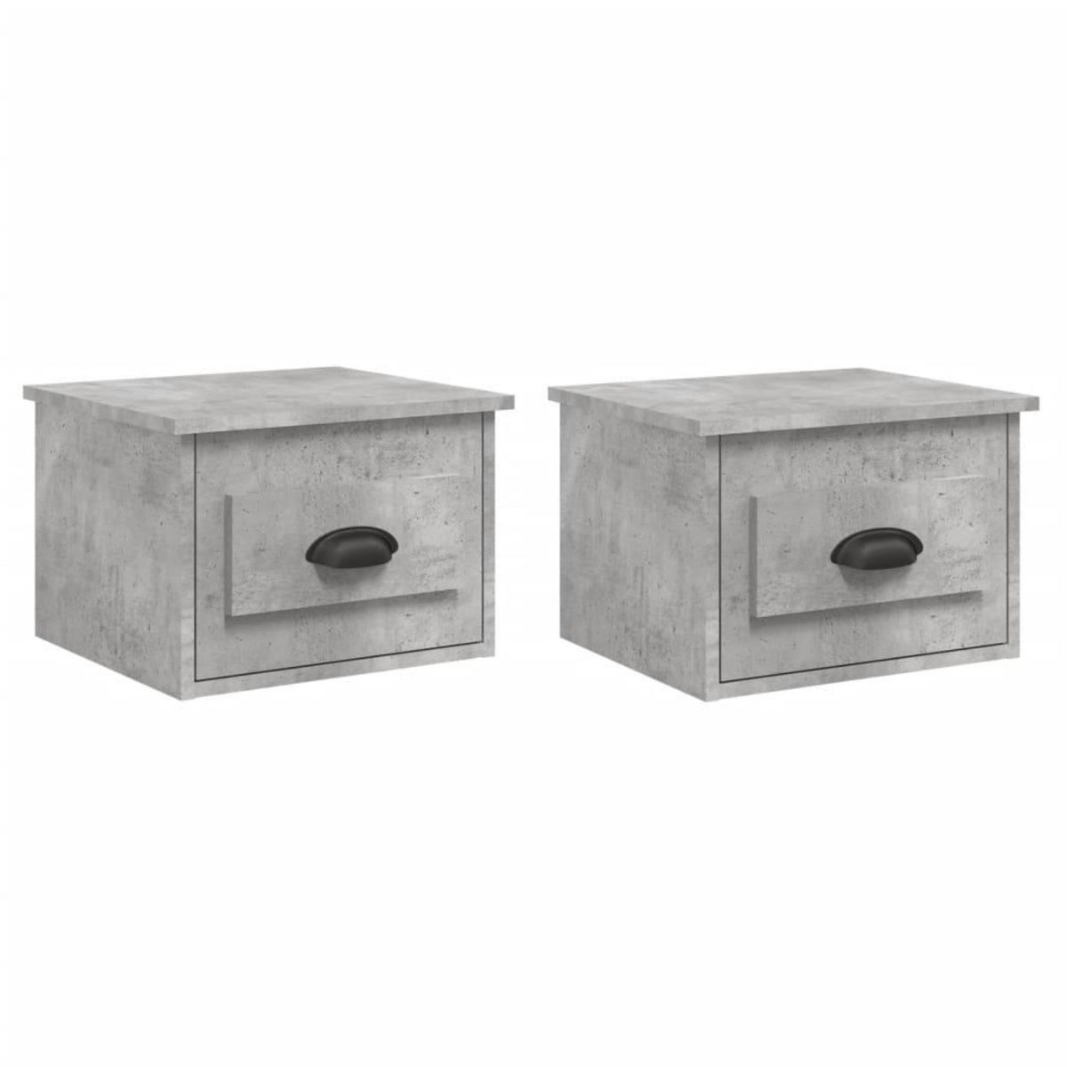 VIDAXL Tables de chevet murales 2 pcs gris beton 41,5x36x28 cm