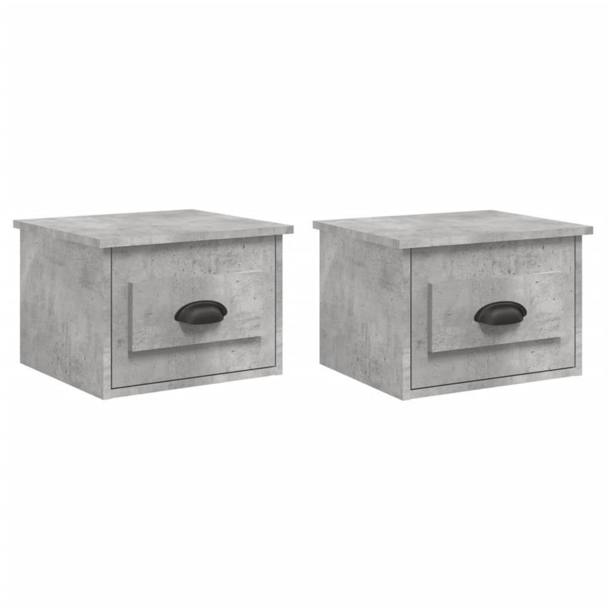 VIDAXL Tables de chevet murales 2 pcs gris beton 41,5x36x28 cm