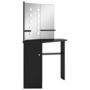 Voir la diapositive 3 : VIDAXL Coiffeuse d'angle avec LED Noir 111x54x141,5 cm