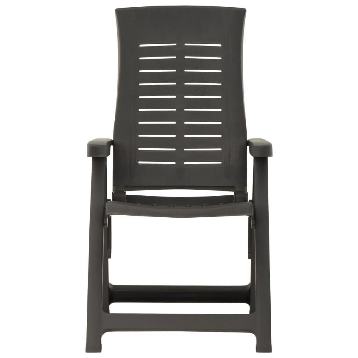 VIDAXL Chaises inclinables de jardin lot de 2 Plastique Anthracite