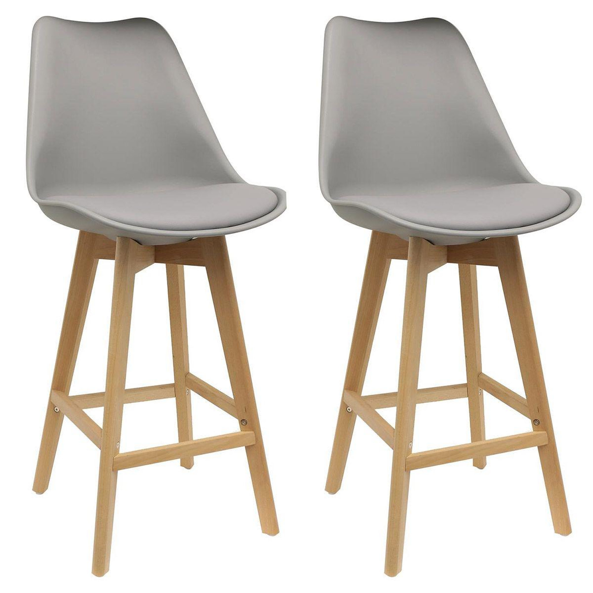The Home Deco Factory Lot de 2 Chaises de Bar  Ombra  105cm Gris