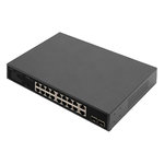 DIGICARE Switch réseau Digitus 16+2 ports 10/100/1000 Mbps + 2 SFP Gigabit PoE