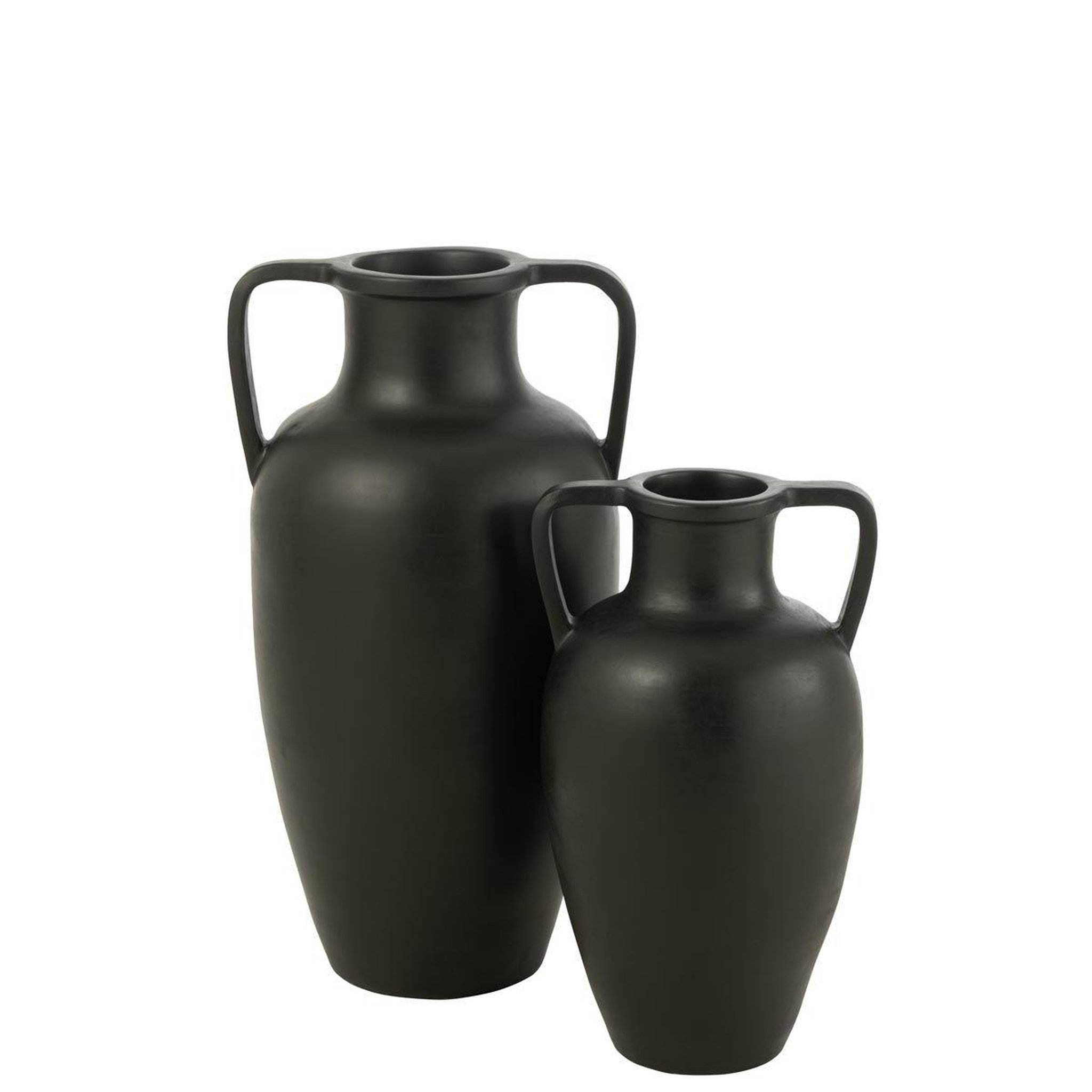 Voir la diapositive 2 : J-LINE Vase avec anses  amphore  66cm noir