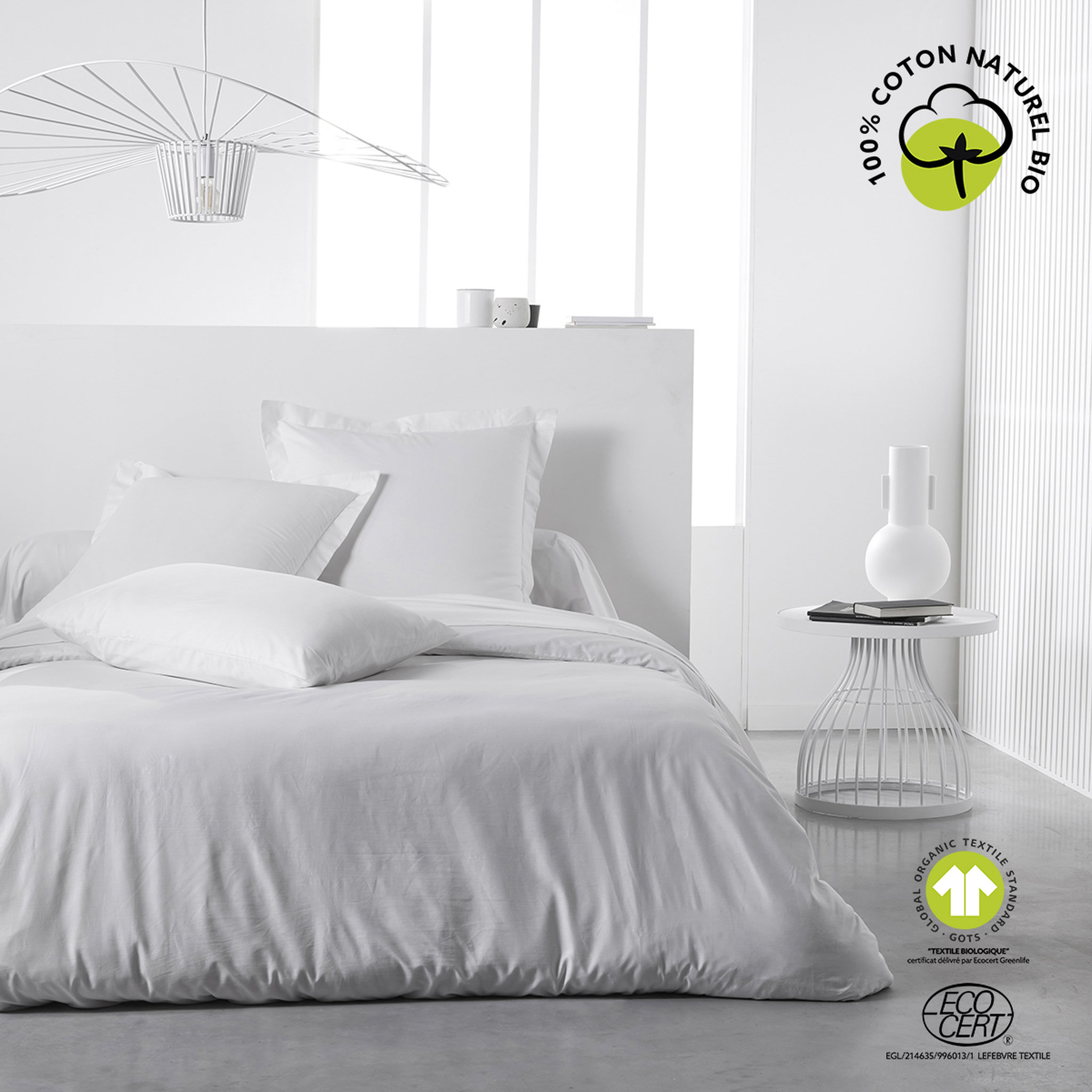 Voir la diapositive 1 : TODAY Housse de couette unie en Coton 57 fils ORGANIC 
