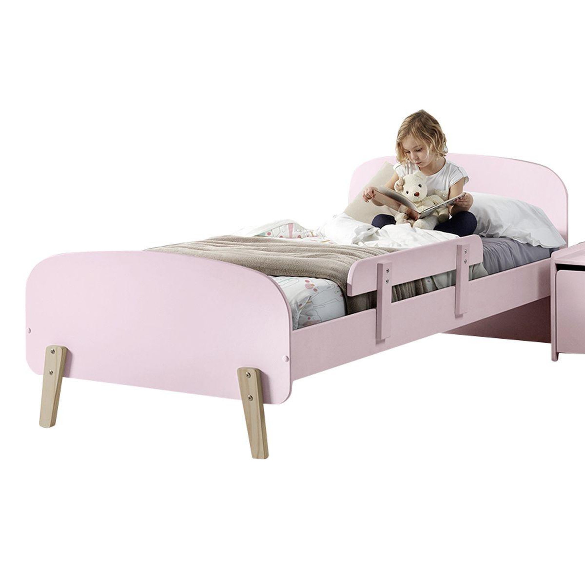 Paris Prix Lit enfant & barrière de sécurité  kiddy  90x200cm rose