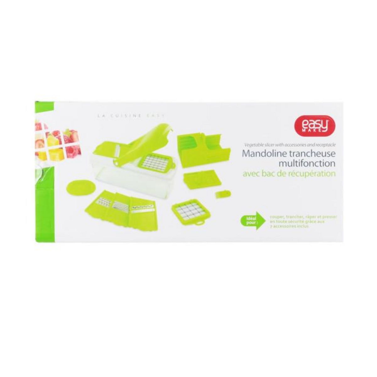 Paris Prix Mandoline Multifonction  5 en 1  27cm Vert & Blanc