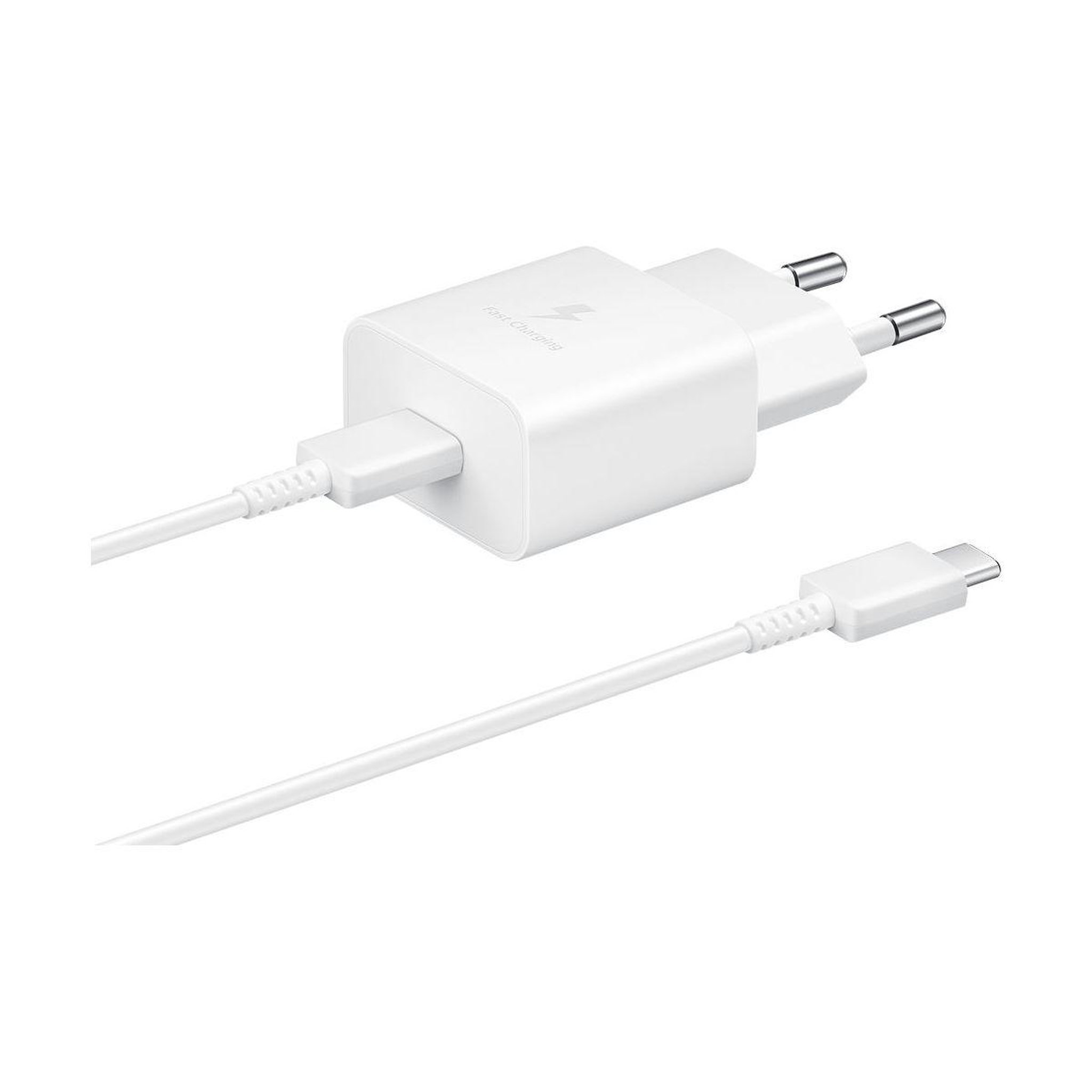 Voir la diapositive 2 : Samsung Chargeur usb-c 15w + cable blanc