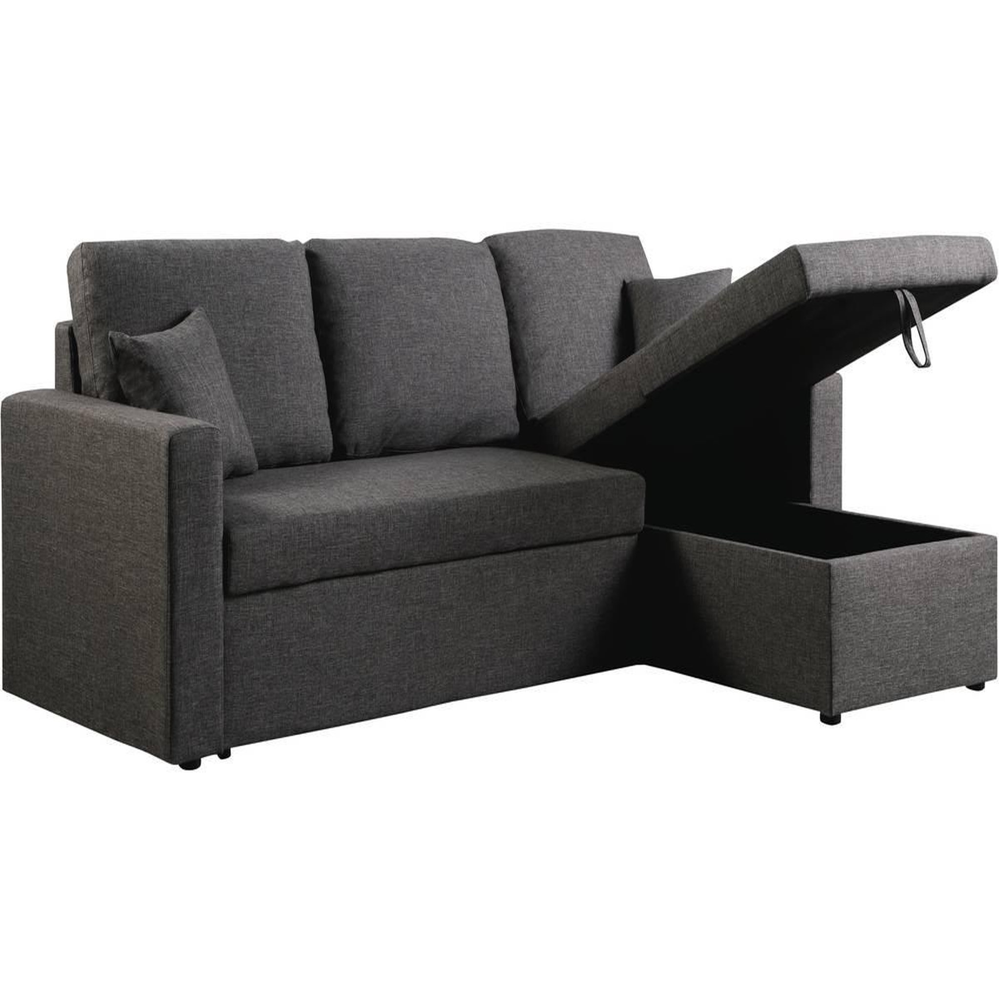 Habitat et Jardin Canapé d'angle convertible/ réversible avec coffre  alain  - 3 places - gris