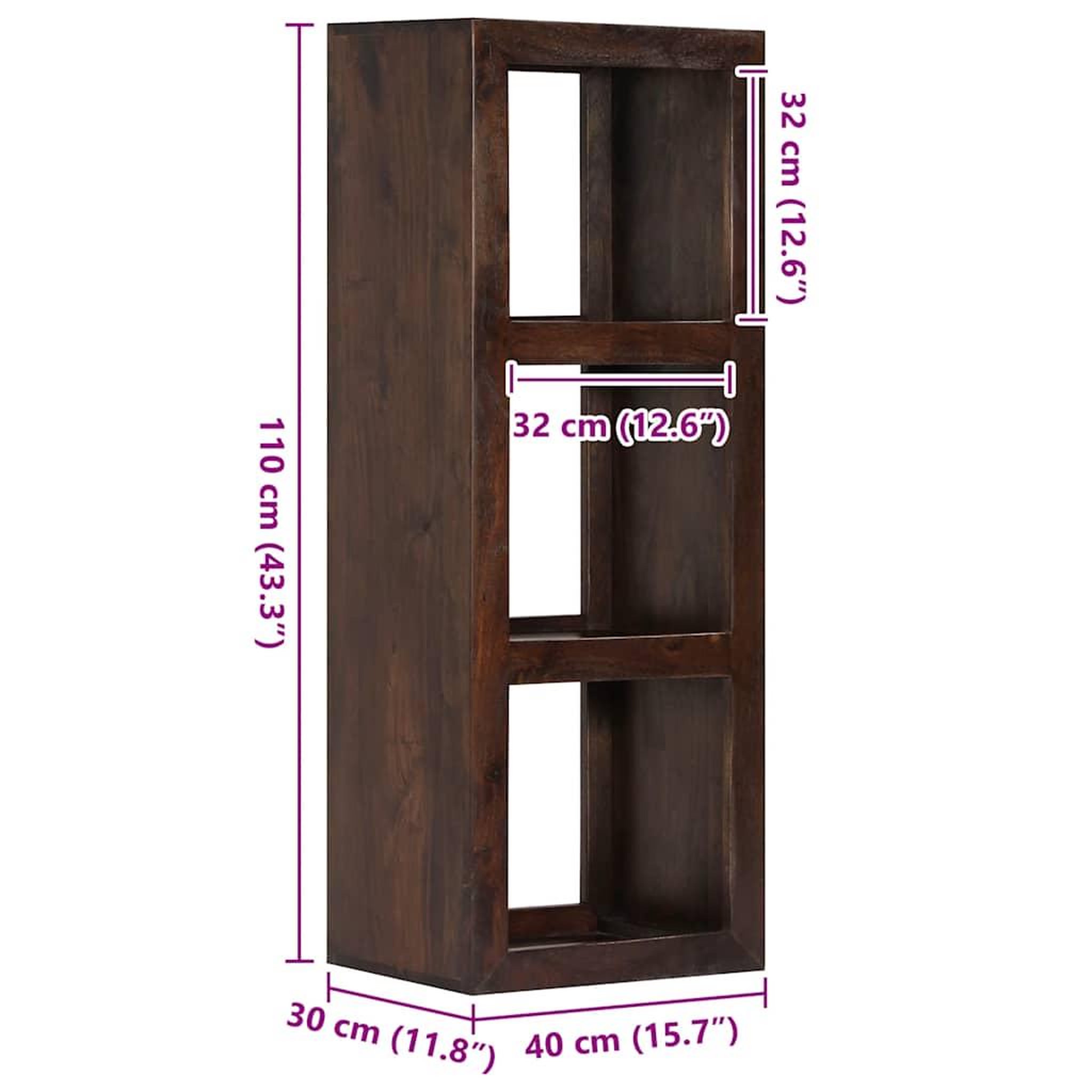 Voir la diapositive 6 : VIDAXL Armoire console 40x30x110 cm bois d'acacia massif