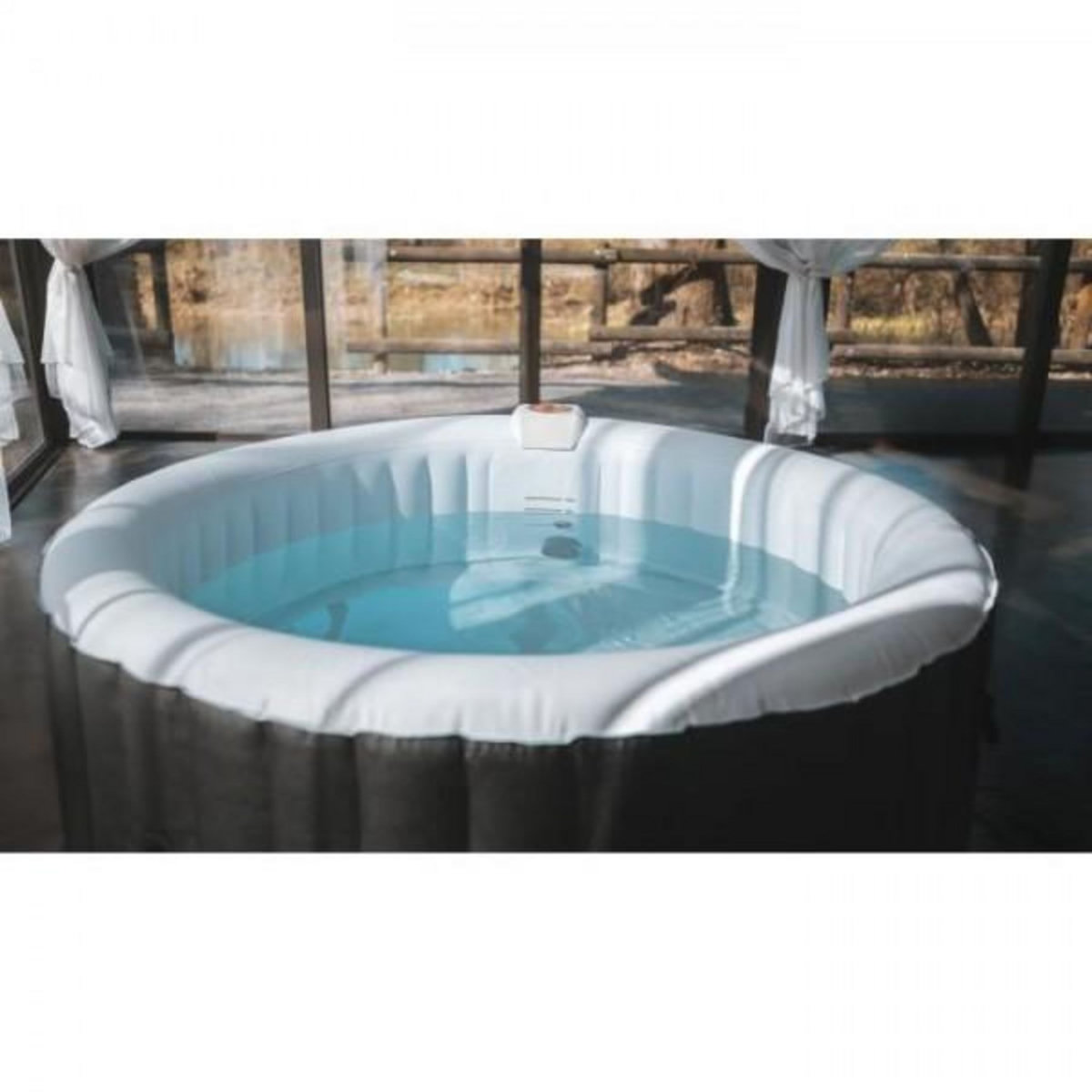 SUNSPA Spa gonflable SUNSPA - AF01 - 208 x 65 cm - 6 places - Rond (Livré avec filtre, cadenas, tapis de sol et couverture)