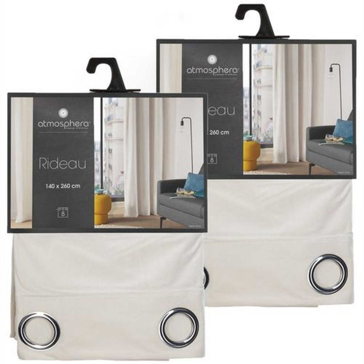 TOILINUX Lot de 2 Rideaux Lilou