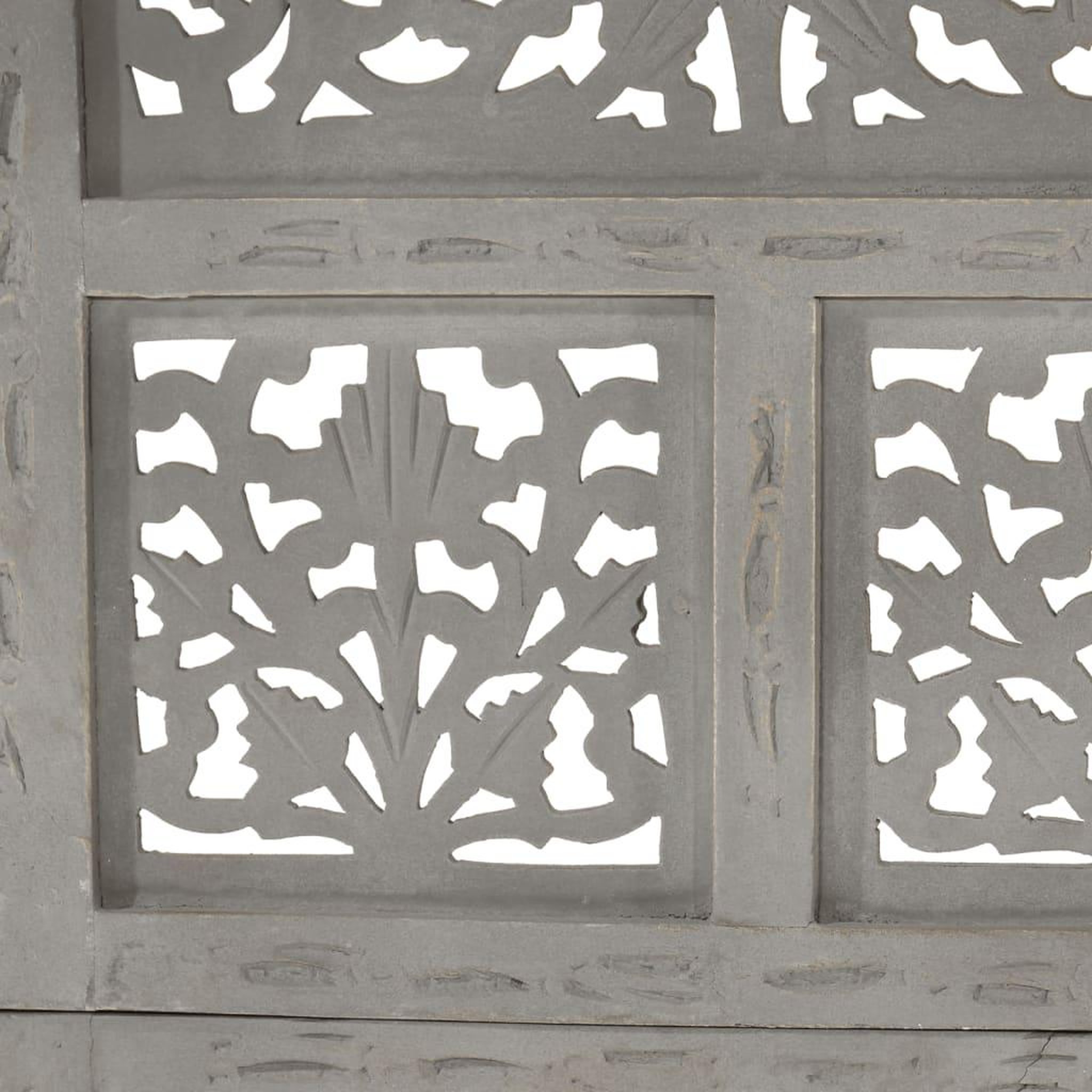 Voir la diapositive 4 : VIDAXL Cloison de separation 4 panneaux Gris 160x165 cm Bois manguier
