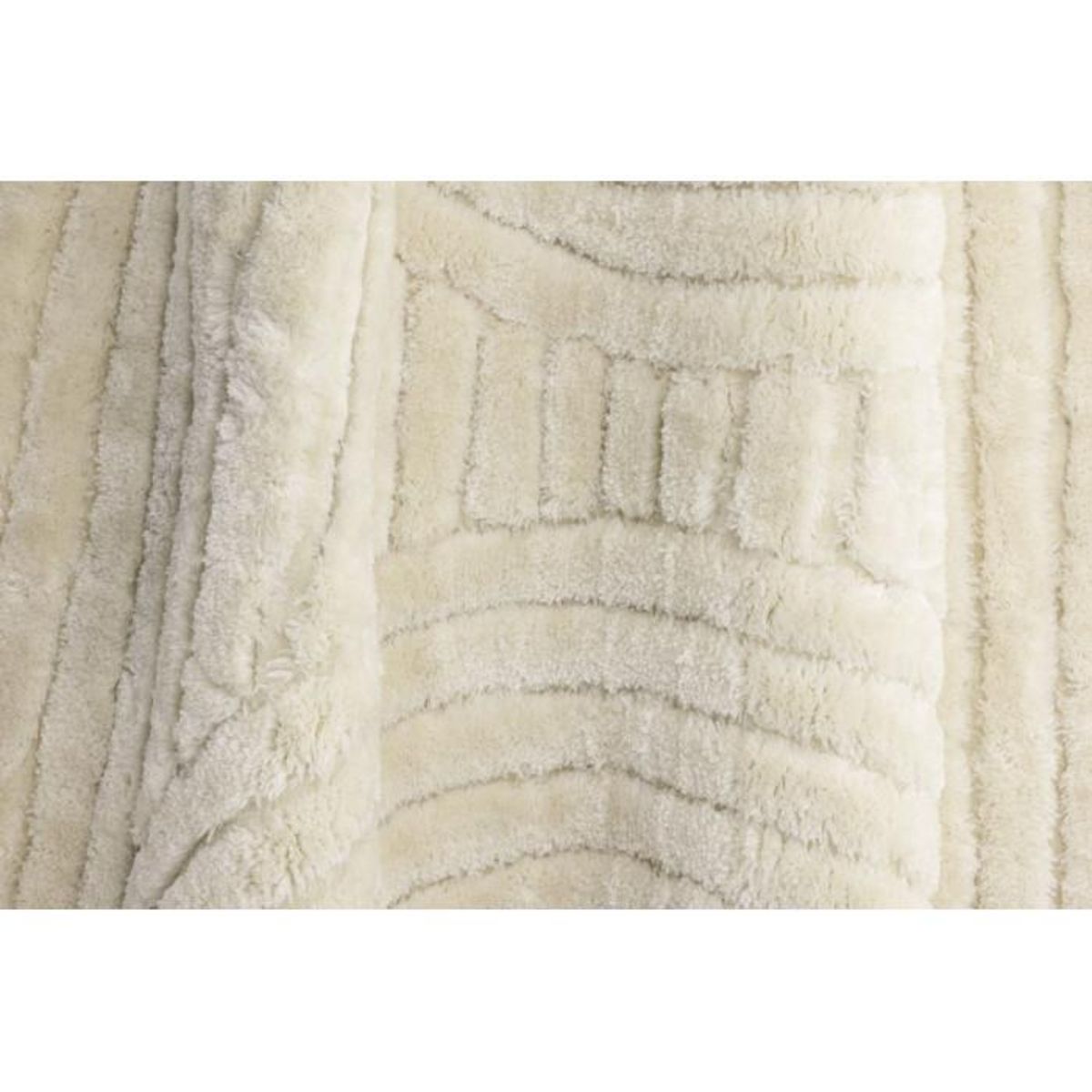 Paris Prix Tapis Déco Texturé Rond  Niklas  200cm Blanc