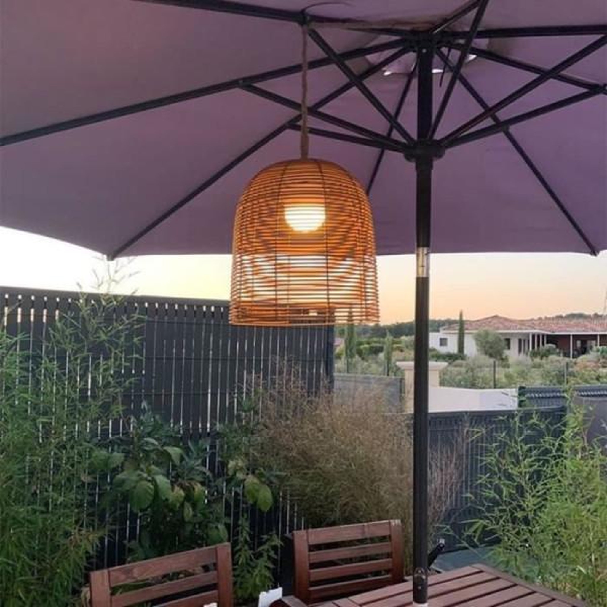 Voir la diapositive 5 : Lumisky Suspension nomade - LUMISKY - HANG BOHEME - H35 cm - Polyrotin avec corde - LED blanc chaud et blanc dimmable