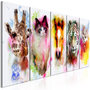 Voir la diapositive 1 : Paris Prix Tableau 5 Panneaux  Watercolour Animals Narrow